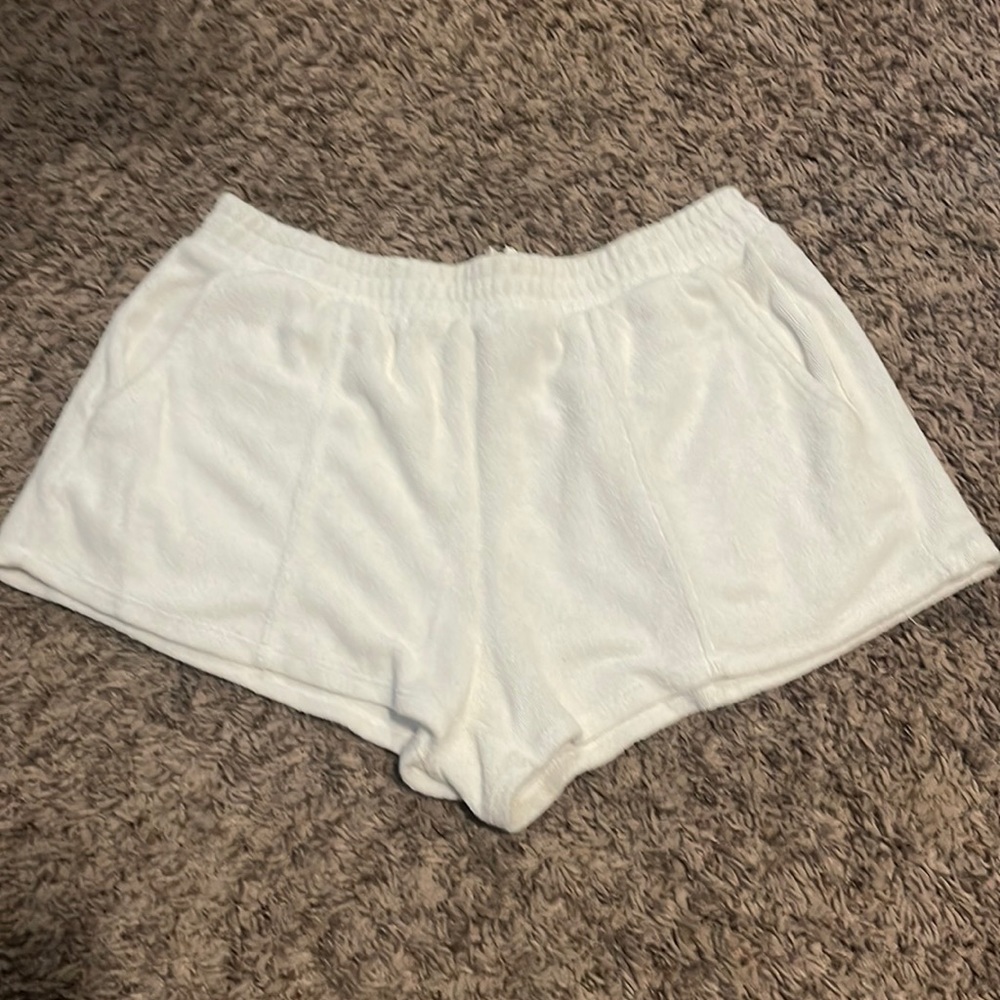 white sweat shorts